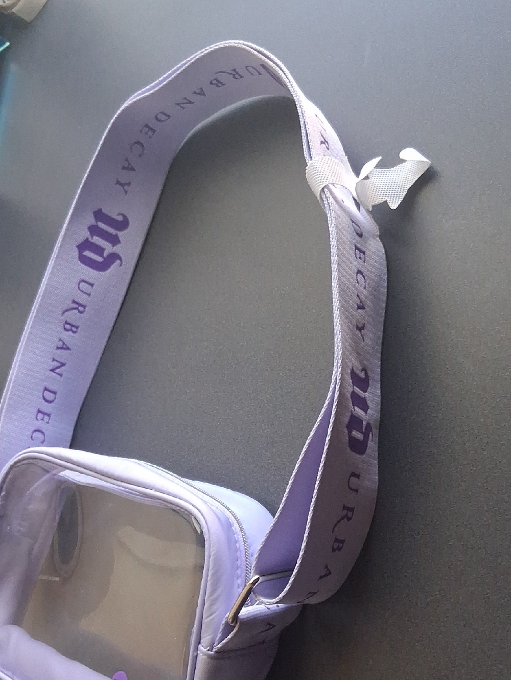 New*Urban Decay Cosmetics Clear Purple Crossbody Adjustable Bag - Picture 3 of 6
